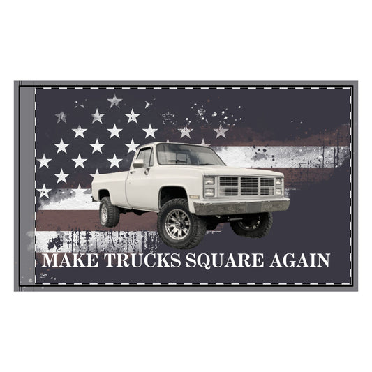 Make Trucks Square Again Double-Sided Flag - NAVY